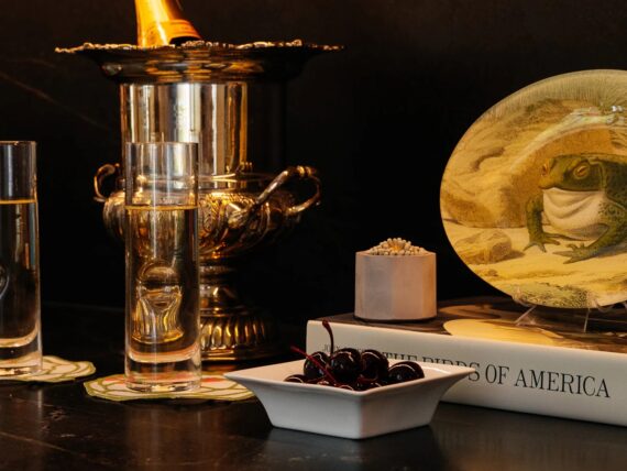 A detail of a bar top