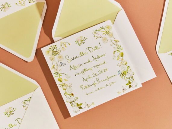 The inside of a wedding invitation