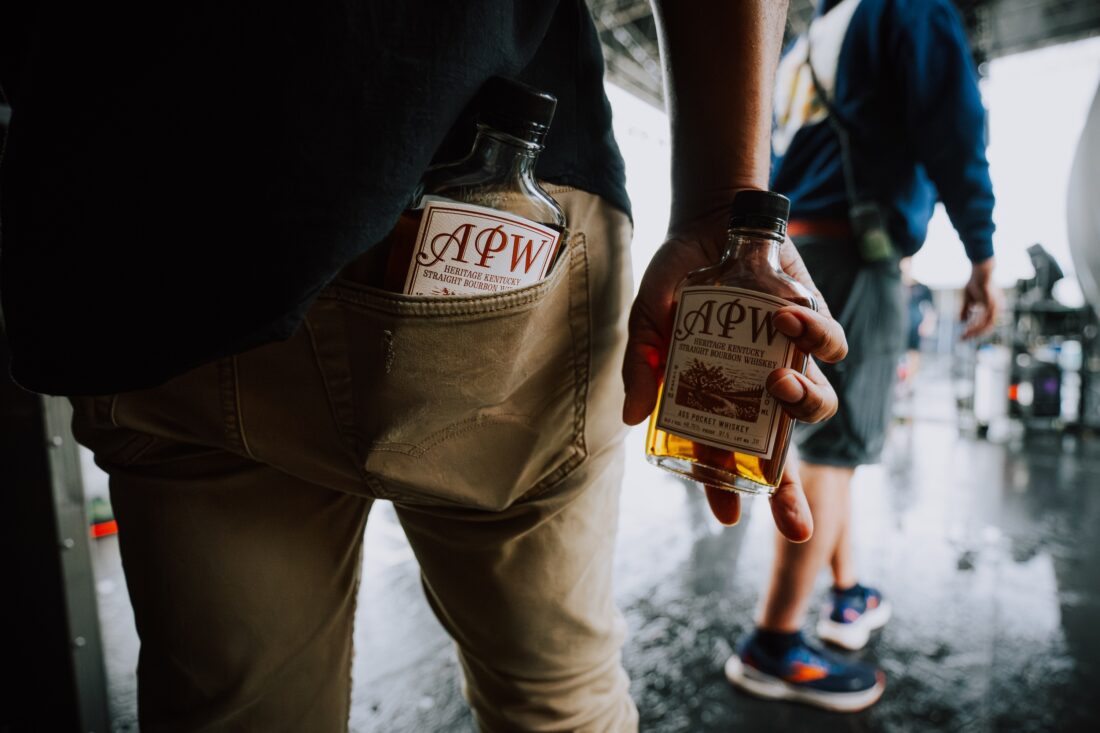 Ass Pocket Whiskey in a back pocket