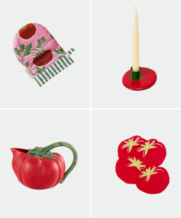 A collage of tomato-themed products